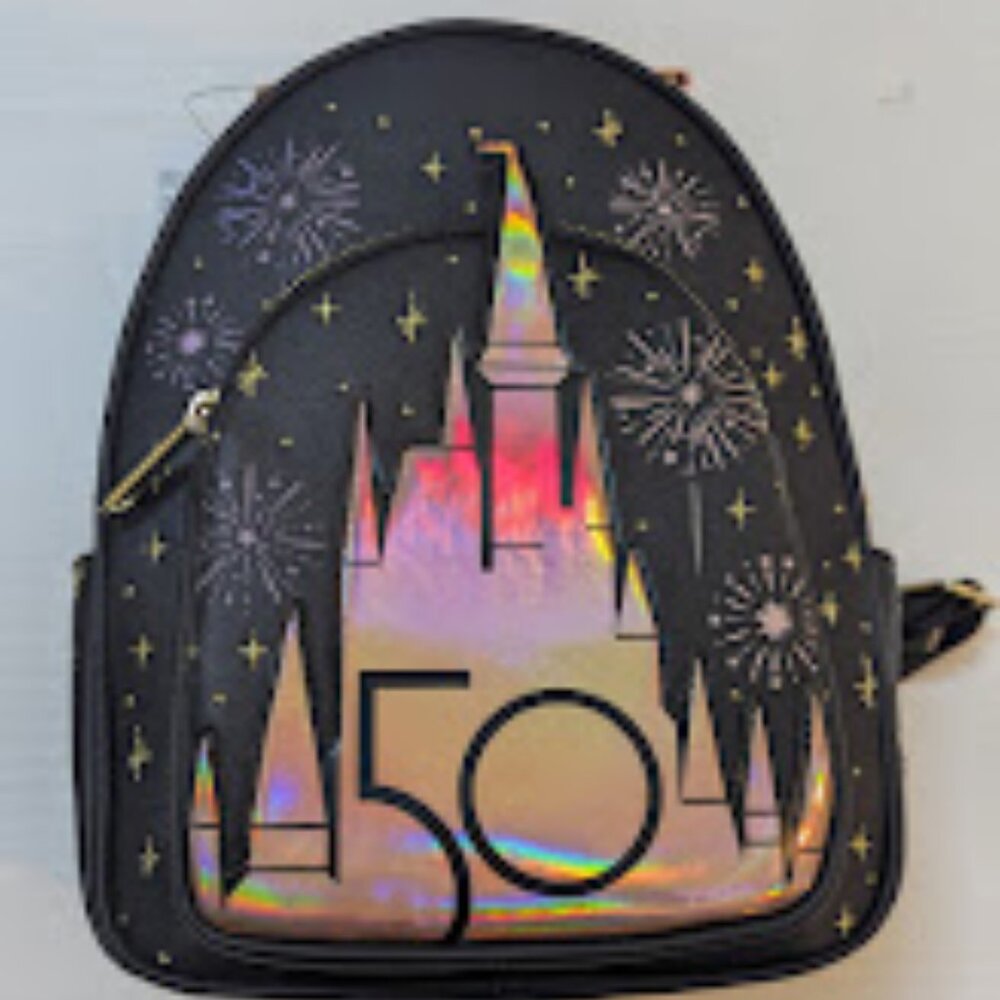 Disney 50th Anniversary Grand Finale Loungefly Backpack Gold Limited NEW